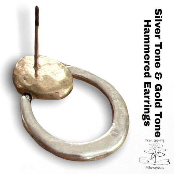 Bundle Sale 3 for $15 | Gold Tone Top and Silver Tone Hoop Earrings - Picture 7 of 8